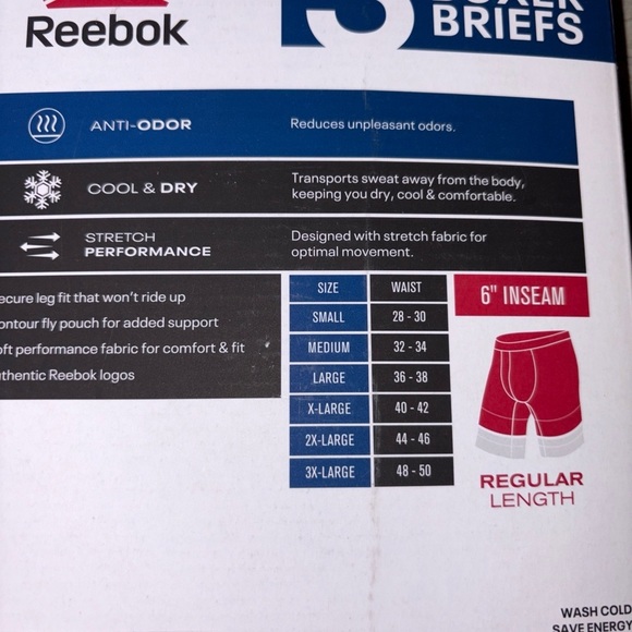 Reebok Men's Pro Series Performance Boxer Briefs 6" Inseam, Size Small - Picture 8 of 14